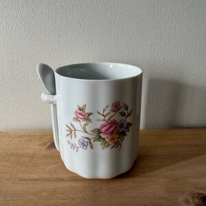 Vintage 1988 FTDA Porcelain Canister/Jar, Floral Ceramic Taiwan